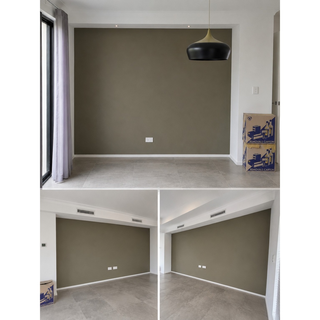 Completed painted feature wall in a modern Perth home
